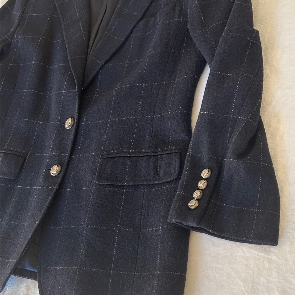 Lauren Ralph Lauren Windowpane Dark Navy Blazer